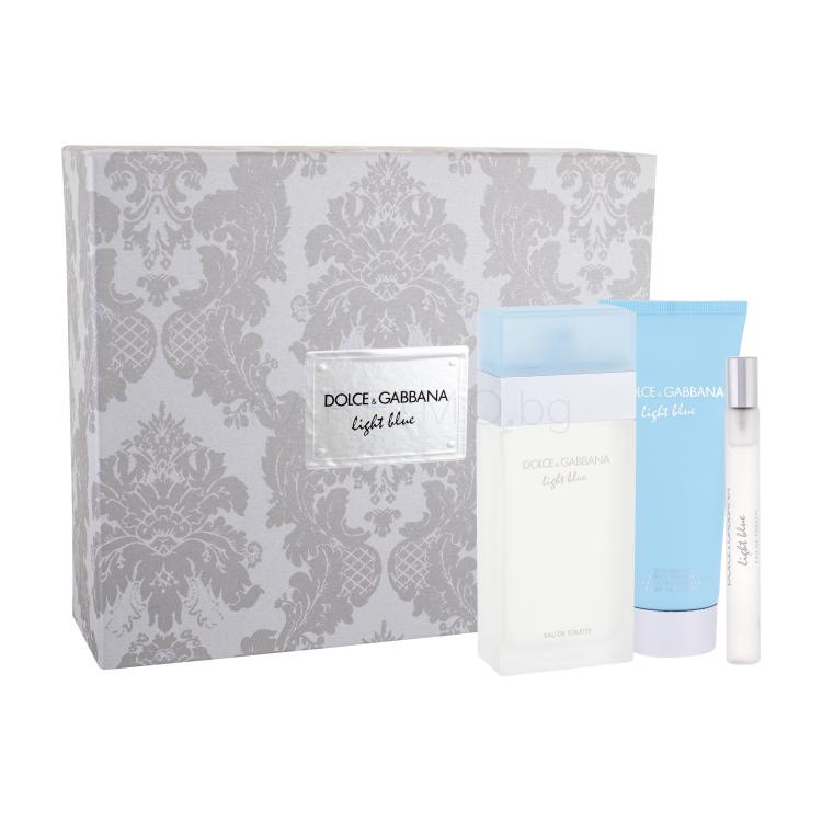 Dolce&amp;Gabbana Light Blue Подаръчен комплект EDT 100 ml + крем за тяло 100 ml + EDT 10 ml увредена кутия