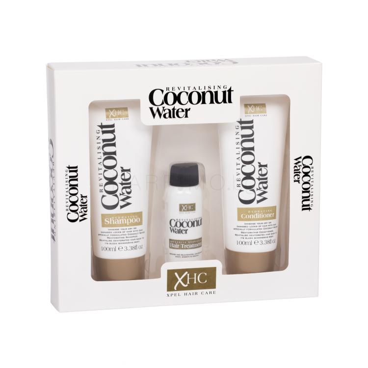 Xpel Coconut Water Подаръчен комплект шампоан 100 ml + балсам за коса(кондиционер) 100 ml + серум за коса 30 ml увредена кутия