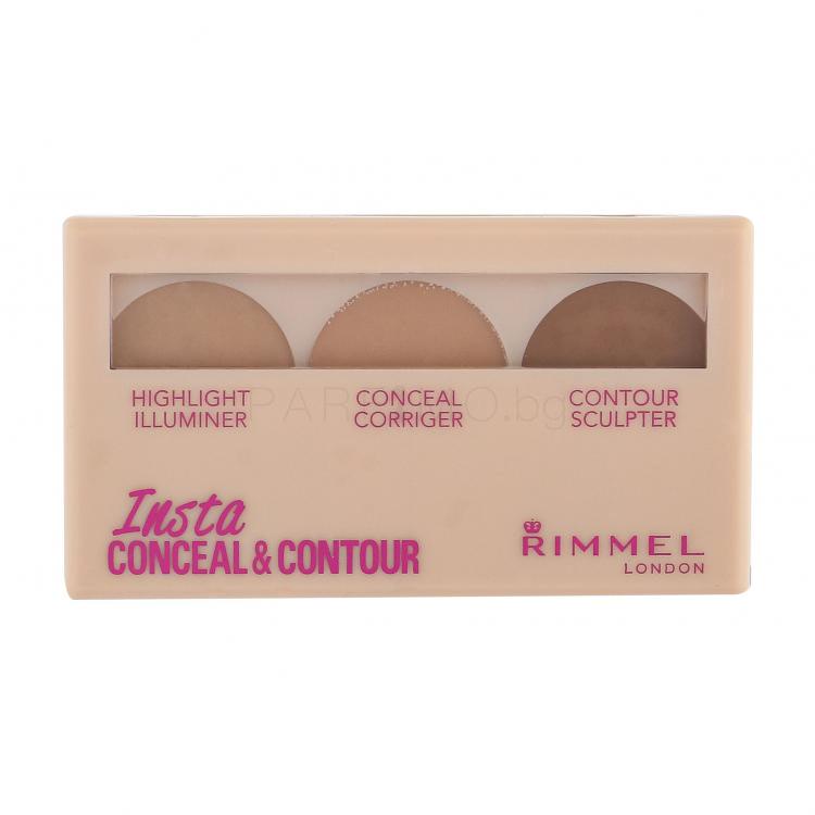 Rimmel London Insta Conceal &amp; Contour Контурираща палитра за жени 8,4 гр Нюанс 020 Medium