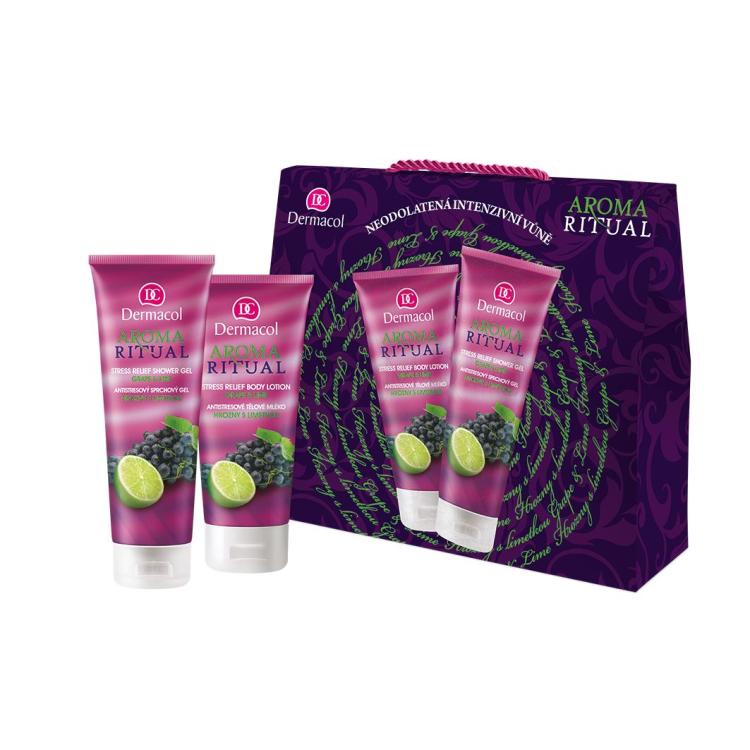 Dermacol Aroma Ritual Grape &amp; Lime Подаръчен комплект душ гел 250 ml + лосион за тяло 200 ml увредена кутия