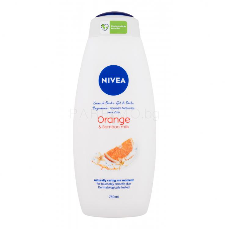 Nivea Orange &amp; Bamboo Milk Душ гел за жени 750 ml