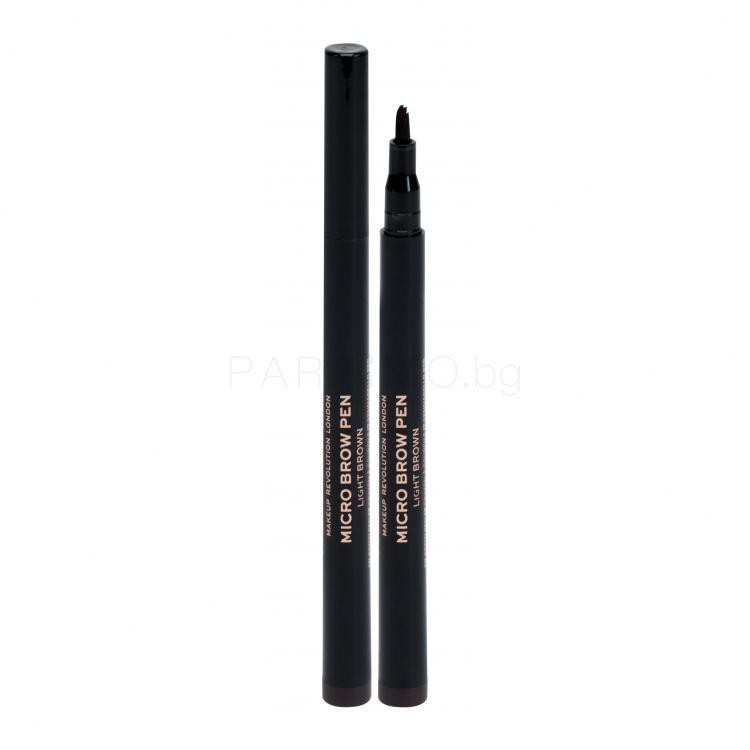 Makeup Revolution London Micro Brow Pen Молив за вежди за жени 1 ml Нюанс Dark Brown