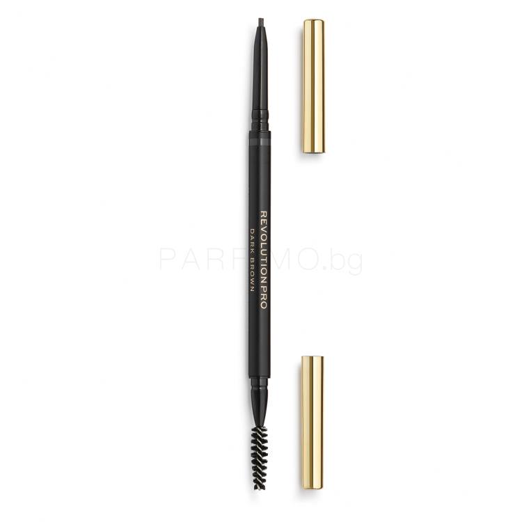 Revolution Pro Define &amp; Fill Micro Brow Pencil Молив за вежди за жени 0,1 гр Нюанс Dark Brown