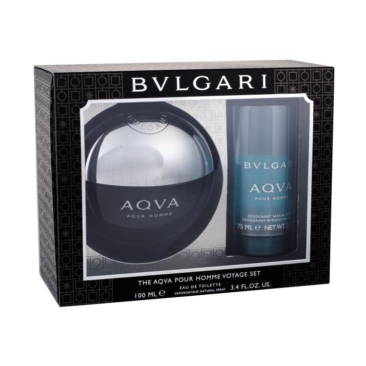 Bvlgari Aqva Pour Homme Подаръчен комплект EDT 100 ml + деостик 75 ml увредена кутия