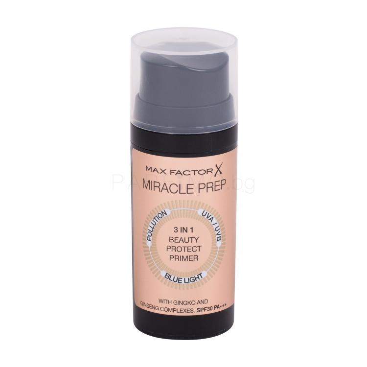 Max Factor Miracle Prep 3 in 1 Beauty Protect SPF30 Основа за грим за жени 30 ml