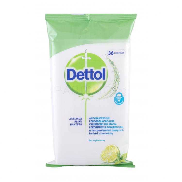 Dettol Antibacterial Cleansing Surface Wipes Lime &amp; Mint Антибактериален продукт 36 бр