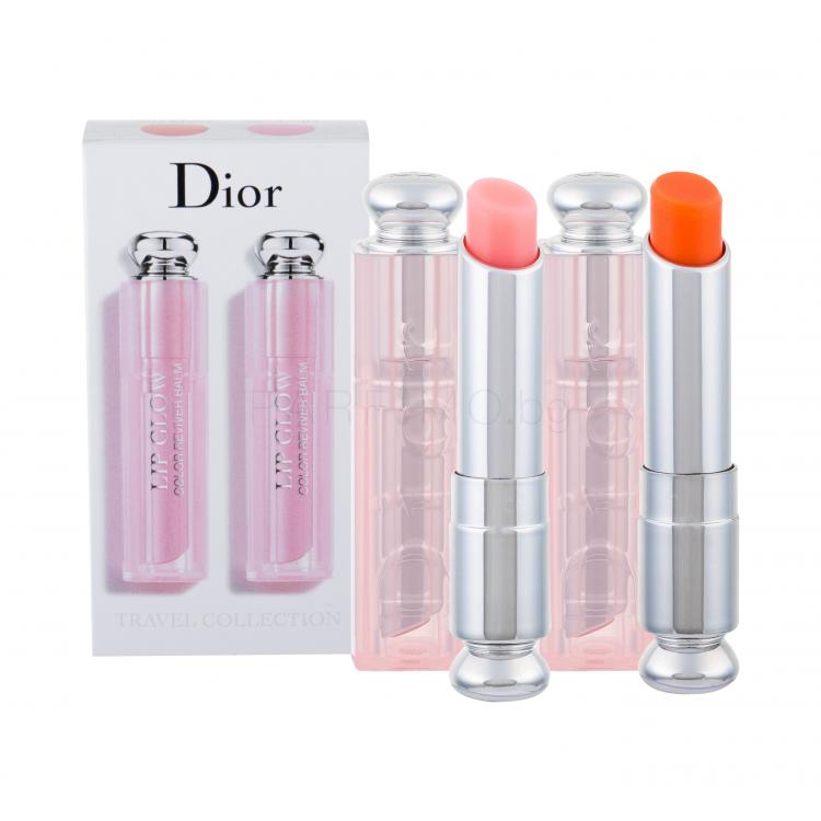 Christian Dior Addict Lip Glow Duo Подаръчен комплект балсам за устни 3,5 g + балсам за устни Lip Glow Reviver Balm 3,5 g 004 Coral