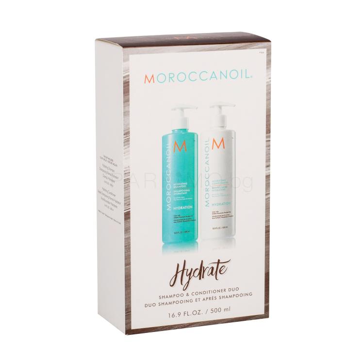 Moroccanoil Hydration Подаръчен комплект шампоан 500 ml + кондиционер 500 ml увредена кутия