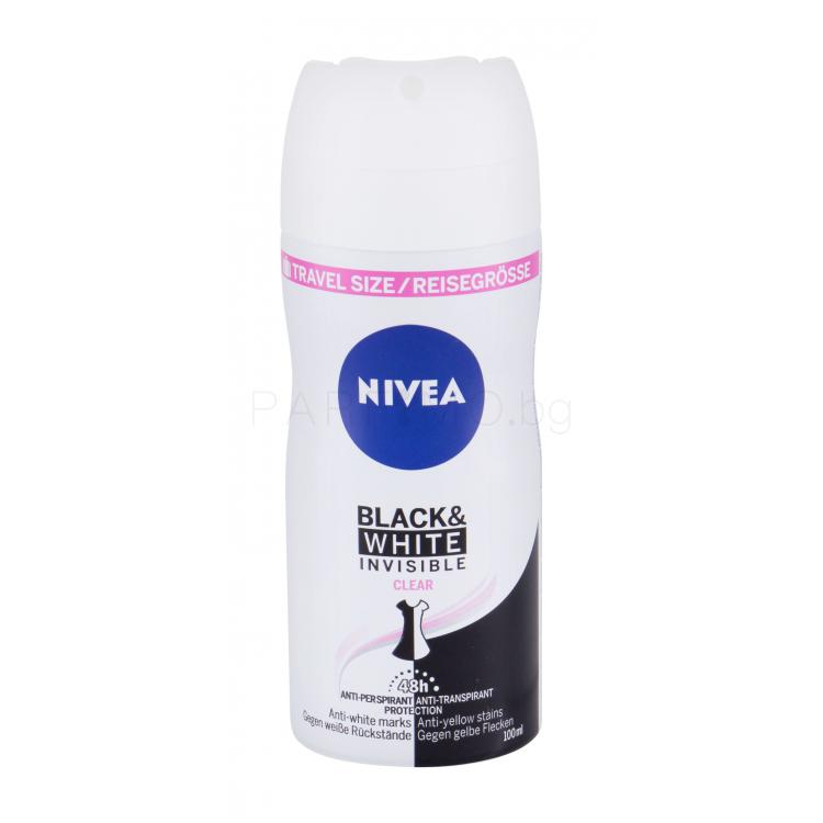 Nivea Black &amp; White Invisible Clear 48h Антиперспирант за жени 100 ml
