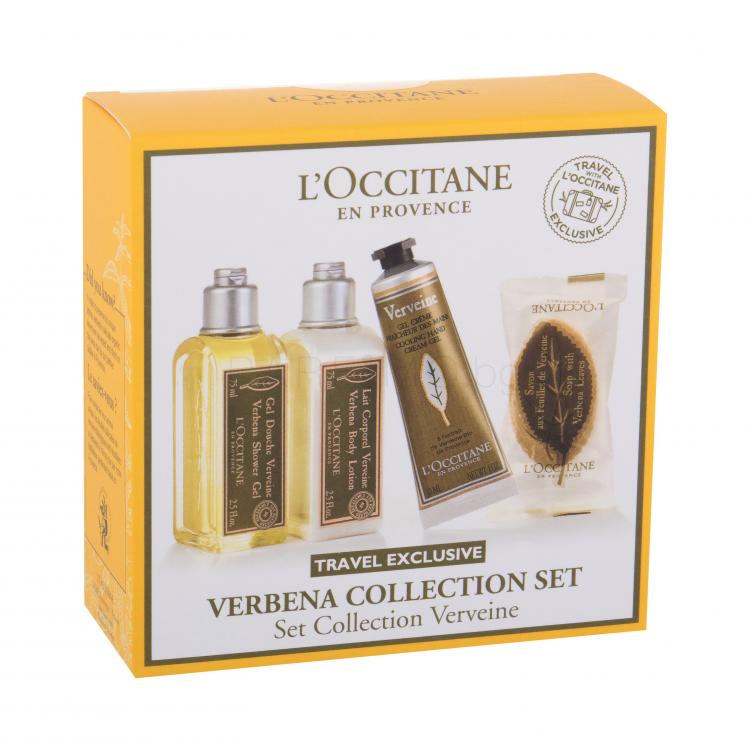 L&#039;Occitane Verveine Travel Set Подаръчен комплект душ гел 75 ml + лосион за тяло 75 ml + крем за ръце 30 ml + твърд сапун 25 g