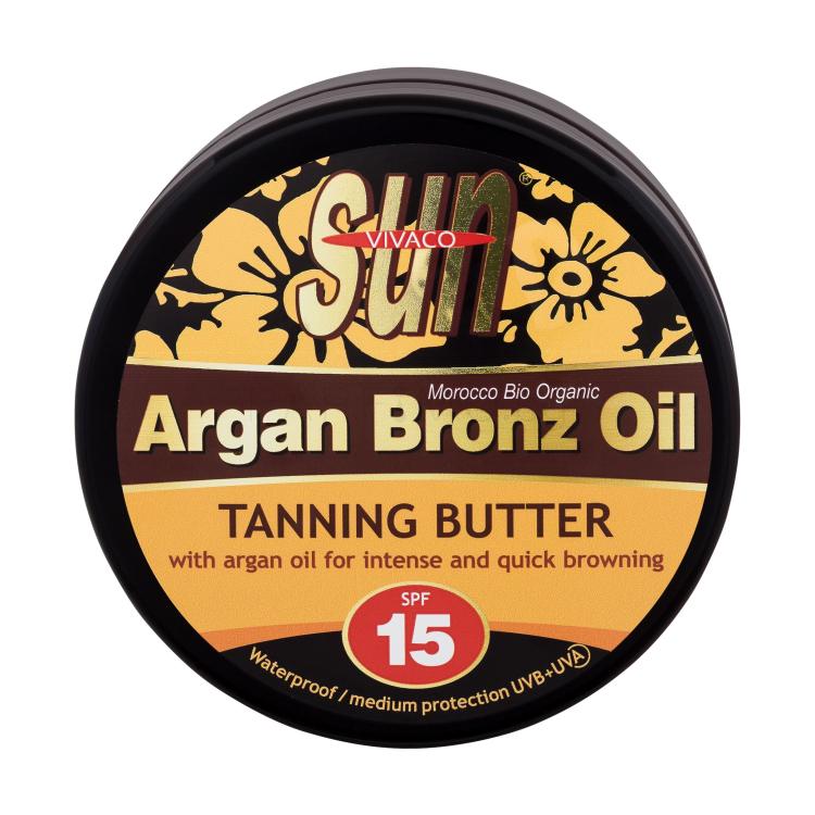 Vivaco Sun Argan Bronz Oil Tanning Butter SPF15 Слънцезащитна козметика за тяло 200 ml