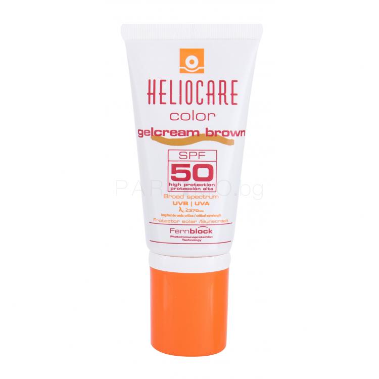 Heliocare Color Gelcream SPF50 Слънцезащитен продукт за лице за жени 50 ml Нюанс Brown