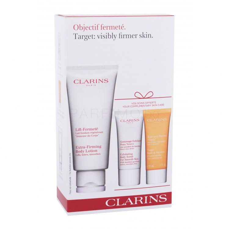 Clarins Extra-Firming Подаръчен комплект лосион за тяло 200 ml + пилинг за тяло 30 ml + душ гел 30 ml
