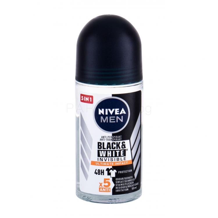 Nivea Men Invisible For Black &amp; White Ultimate Impact 48h Антиперспирант за мъже 50 ml