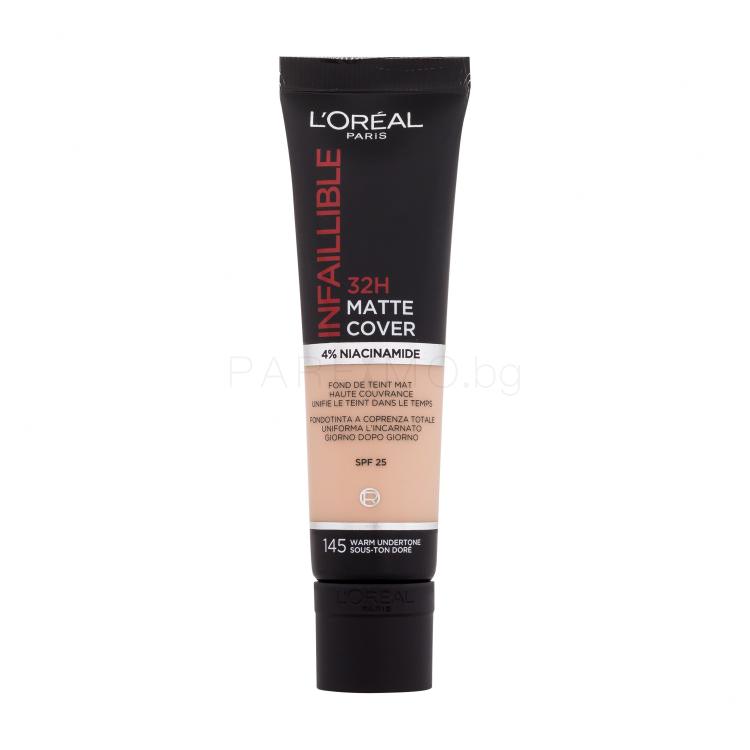 L&#039;Oréal Paris Infaillible 32H Matte Cover SPF25 Фон дьо тен за жени 30 ml Нюанс 145