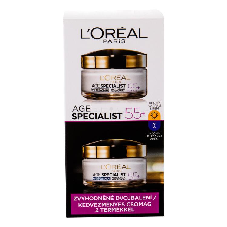 L&#039;Oréal Paris Age Specialist 55+ Подаръчен комплект дневна грижа за лице 50 ml + нощна грижа за лице 50 ml увредена кутия