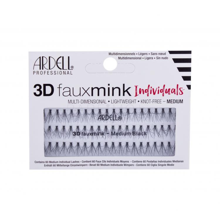 Ardell 3D Faux Mink Individuals Medium Изкуствени мигли за жени 60 бр Нюанс Black