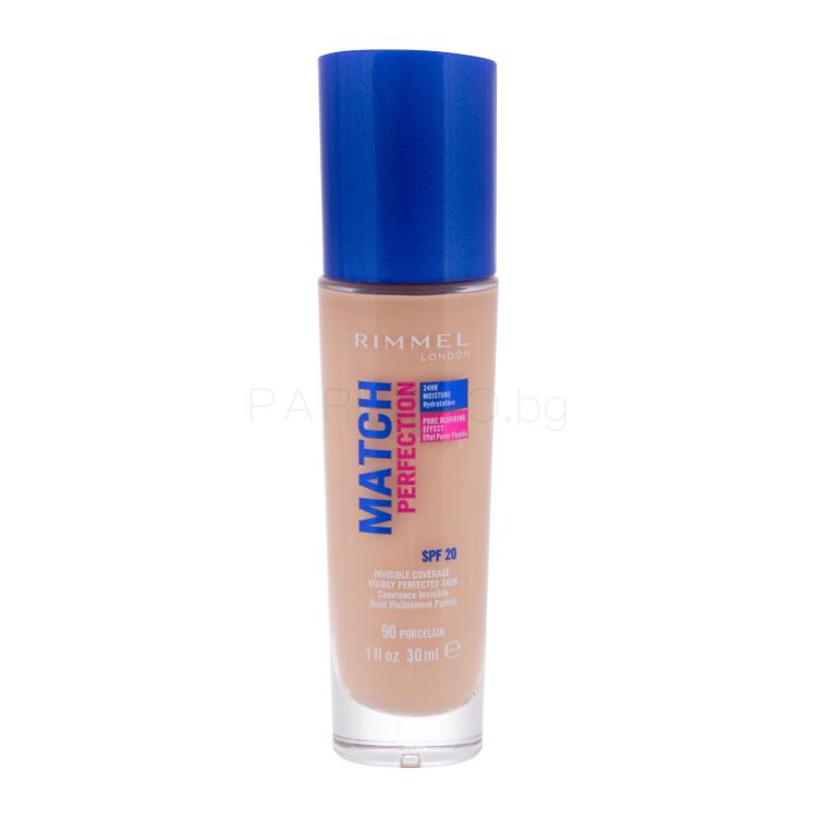 Rimmel London Match Perfection SPF20 Фон дьо тен за жени 30 ml Нюанс 90 Porcelain
