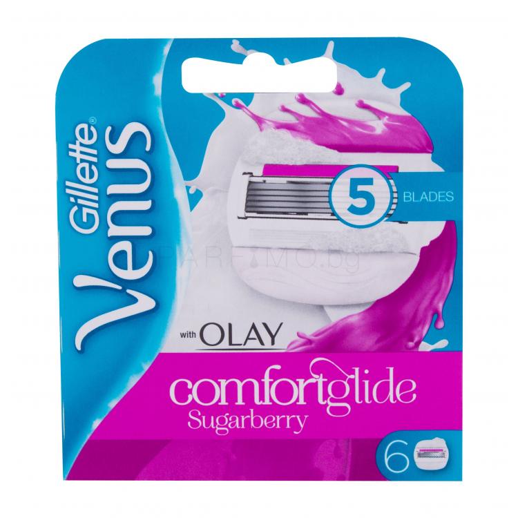 Gillette Venus &amp; Olay Sugarberry Comfortglide Резервни ножчета за жени 6 бр