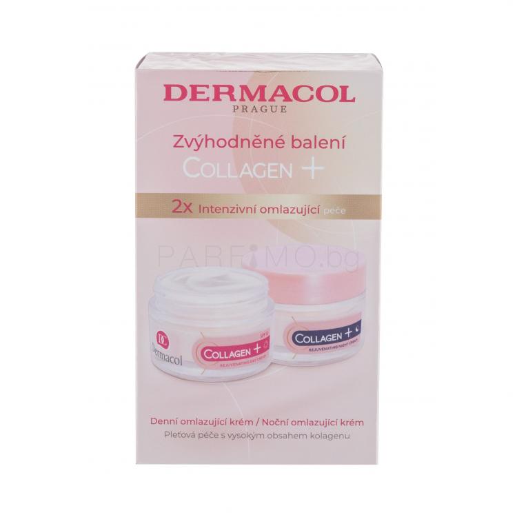 Dermacol Collagen+ SPF10 Подаръчен комплект дневен крем за лице Collagen+ подмладяваща грижа SPF10 50 ml + нощен крем за лице Collagen + подмладяващ крем 50 ml