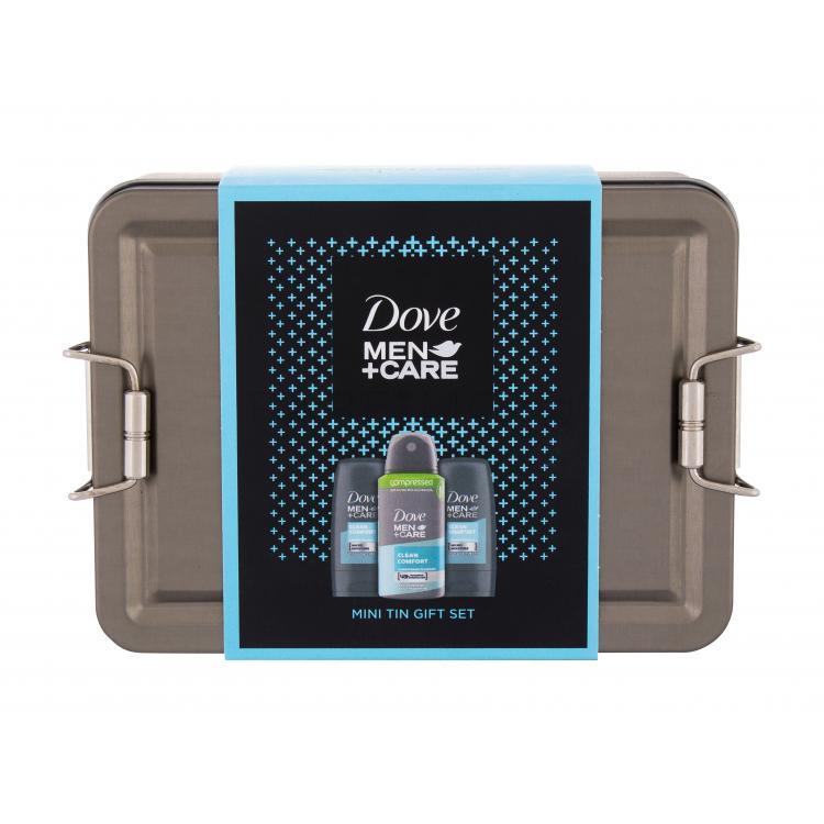 Dove Men + Care Clean Comfort Подаръчен комплект душ гел Men + Care Clean Comfort 2 x 55 ml + антиперспирант Men + Care Clean Comfort 75 ml + метална кутия