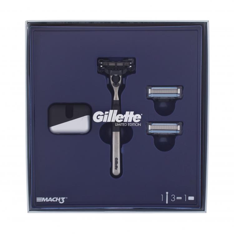 Gillette Mach3 Подаръчен комплект самобръсначка с ножче Mach3 1 бр. + резервни ножчета Mach3 2 бр. + стойка за самобръсначка