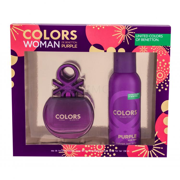 Benetton Colors de Benetton Purple Подаръчен комплект EDT 80 ml + дезодорант 150 ml