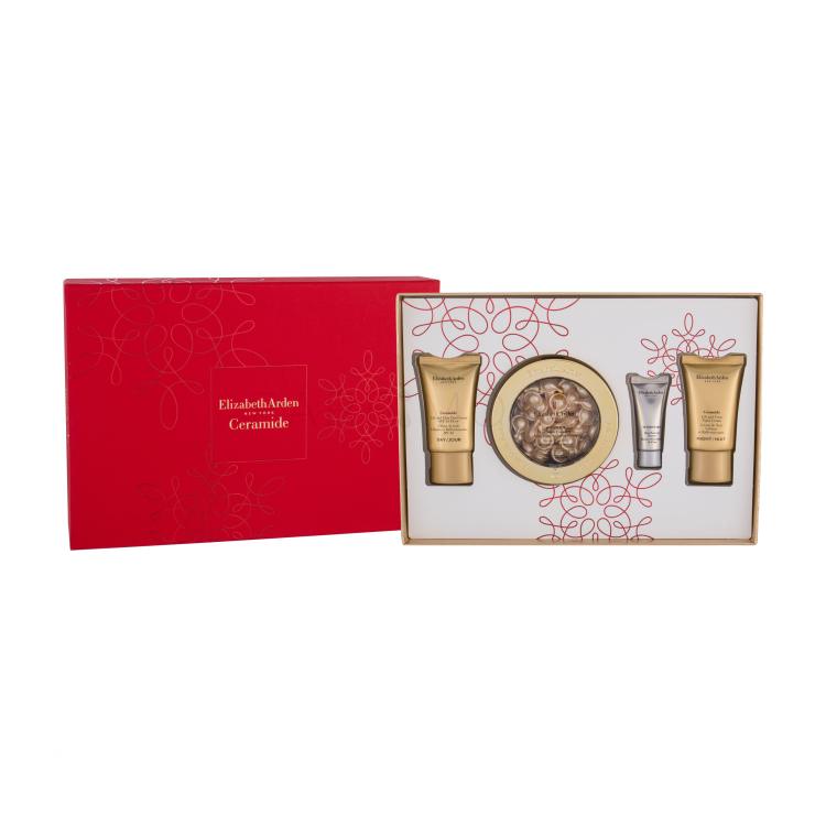 Elizabeth Arden Ceramide Daily Youth Restoring Подаръчен комплект серум за лице в капсули 60 бр + дневна грижа за лице SPF30 15 ml + нощна грижа за лице 15 ml + серум за лице Superstart Skin Renewal Booster 5 ml увредена кутия