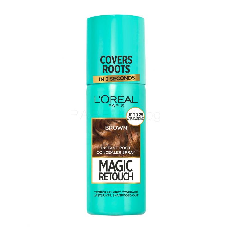 L&#039;Oréal Paris Magic Retouch Instant Root Concealer Spray Боя за коса за жени 75 ml Нюанс Brown