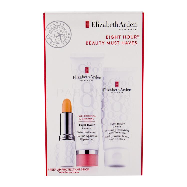 Elizabeth Arden Eight Hour Cream Skin Protectant Подаръчен комплект защитна грижа 50 ml + хидратираща грижа за ръце 75 ml + хидратираща грижа за устни SPF15 3,7 g увредена кутия