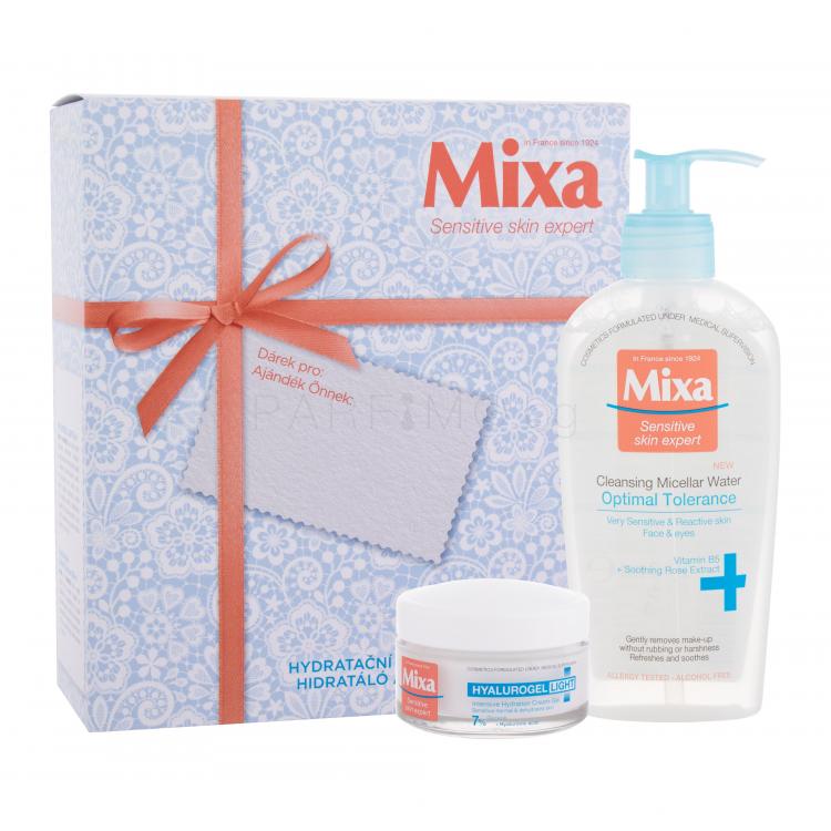Mixa Hyalurogel Подаръчен комплект дневен крем за лице Sensitive Skin Expert Hyalurogel Light 50 ml + мицеларна вода Sensitive Skin Expert Optimal Tolerance 200 ml