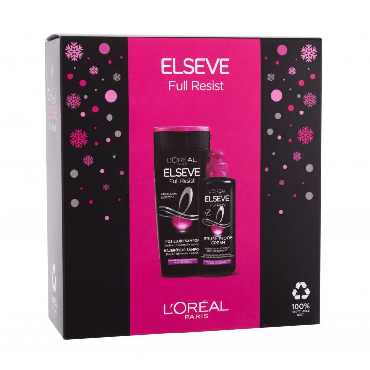 L&#039;Oréal Paris Elseve Full Resist Подаръчен комплект шампоан Elseve Full Resist 250 ml + крем за коса Elseve Full Resist Brush Proof Cream 200 ml