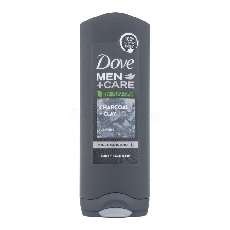Dove Men + Care Charcoal + Clay Душ гел за мъже 250 ml