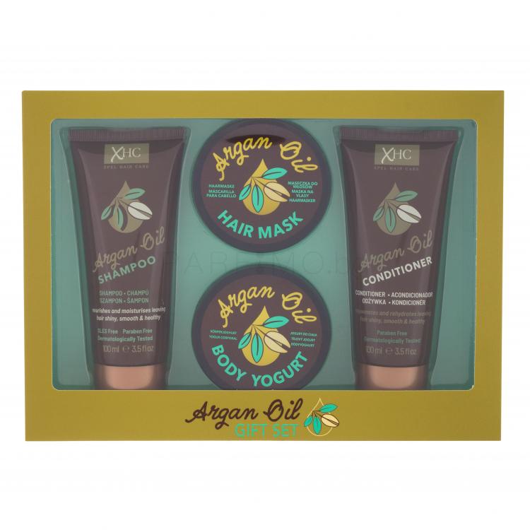 Xpel Argan Oil Подаръчен комплект шампоан 100 ml + балсам 100 ml + йогурт за тяло 50 g + маска за коса  50 g