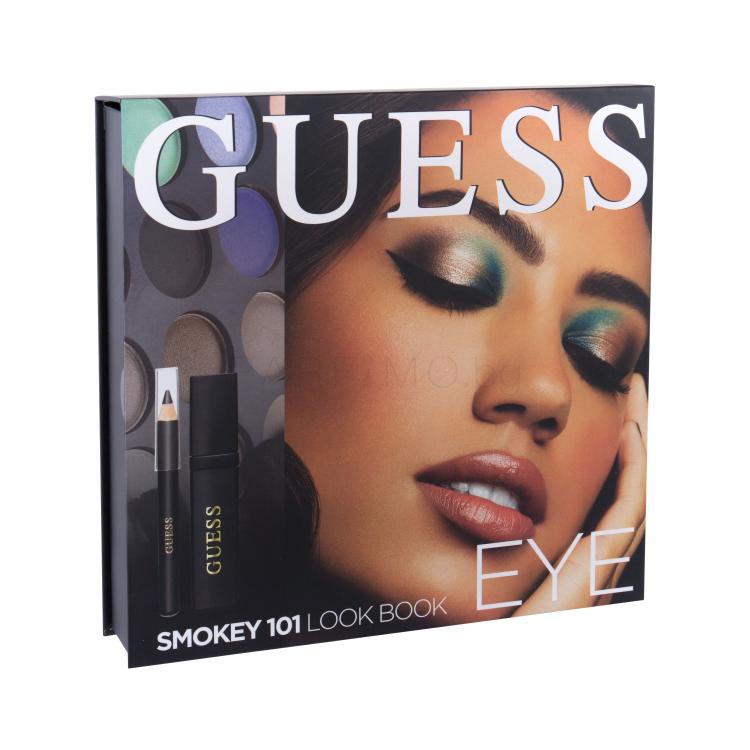 GUESS Look Book Eye Подаръчен комплект сенки за очи 12 x 1,16 g + спирала Black 4 ml + молив за очи Black 0,5 g + огледало увредена кутия