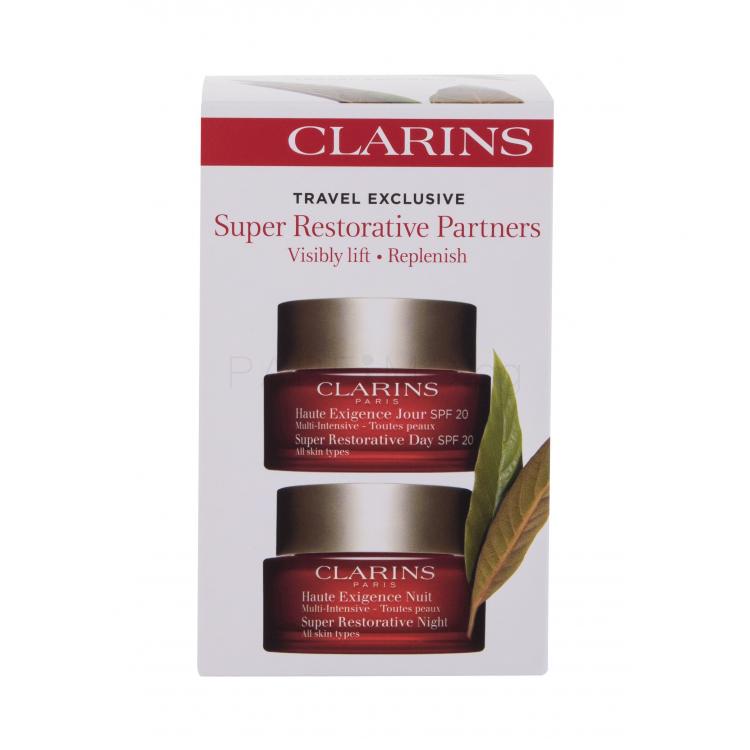 Clarins Super Restorative Partners Подаръчен комплект дневен крем за лице Super Restorative Day SPF20 50 ml + нощен крем за лице Super Restorative Night 50 ml