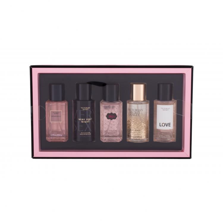 Victoria´s Secret Collection Подаръчен комплект подхранващ спрей за тяло 75 ml + подхранващ спрей за тяло Bombshell 75 ml + подхранващ спрей за тяло Very Sexy Night 75 ml + подхранващ спрей за тяло Angel Gold 75 ml + подхранващ спрей за тяло Love 75 ml
