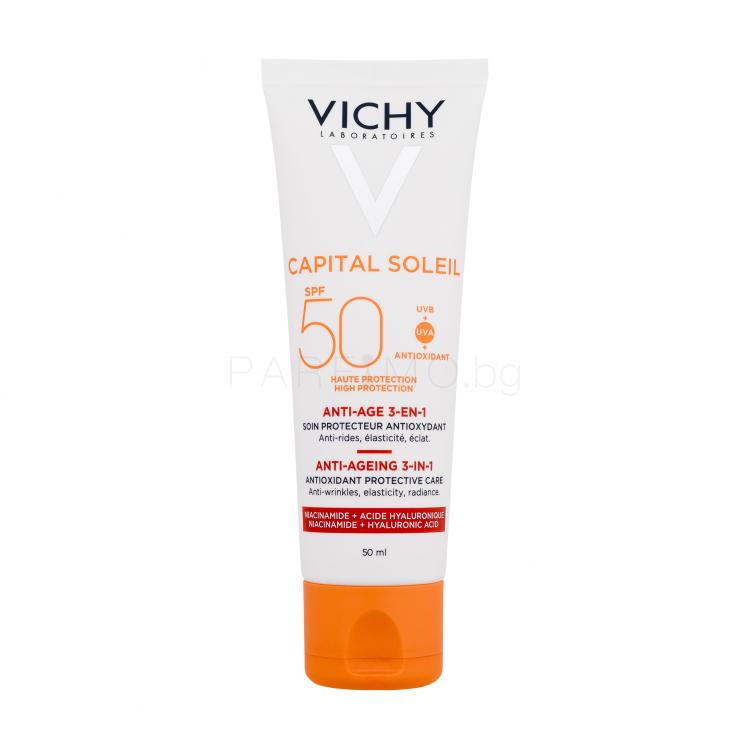 Vichy Capital Soleil Anti-Ageing 3-in-1 SPF50 Слънцезащитен продукт за лице за жени 50 ml