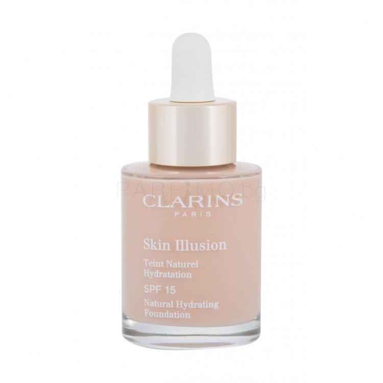 Clarins Skin Illusion Natural Hydrating SPF15 Фон дьо тен за жени 30 ml Нюанс 102.5 Porcelain