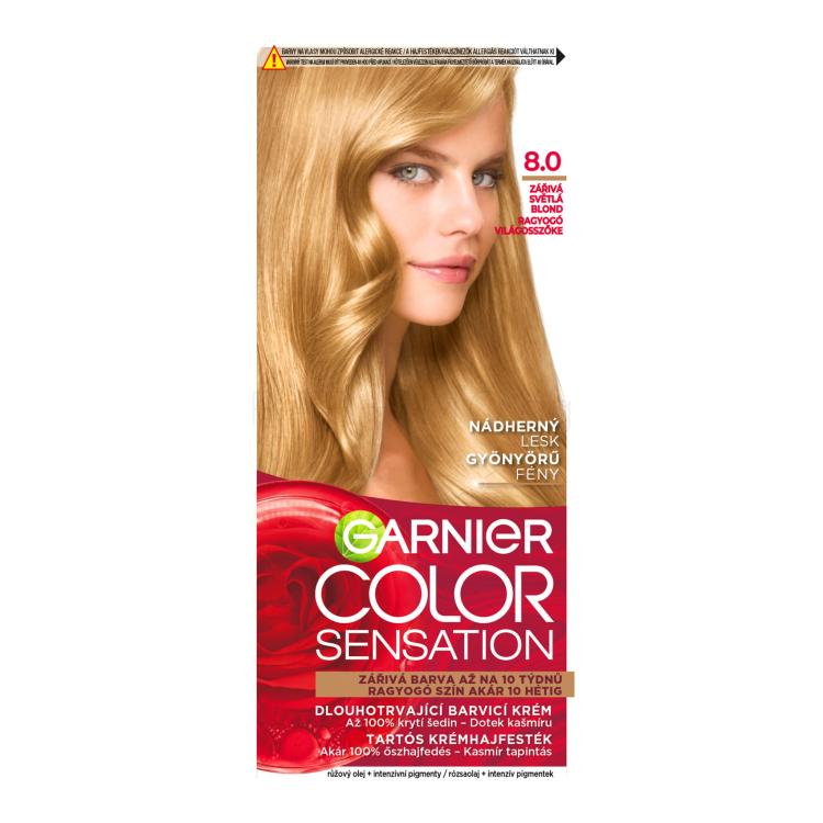 Garnier Color Sensation Боя за коса за жени 40 ml Нюанс 8,0 Luminous Light Blond