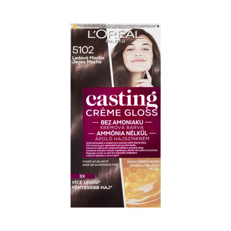 L&#039;Oréal Paris Casting Creme Gloss Боя за коса за жени 48 ml Нюанс 5102 Iced Mocha