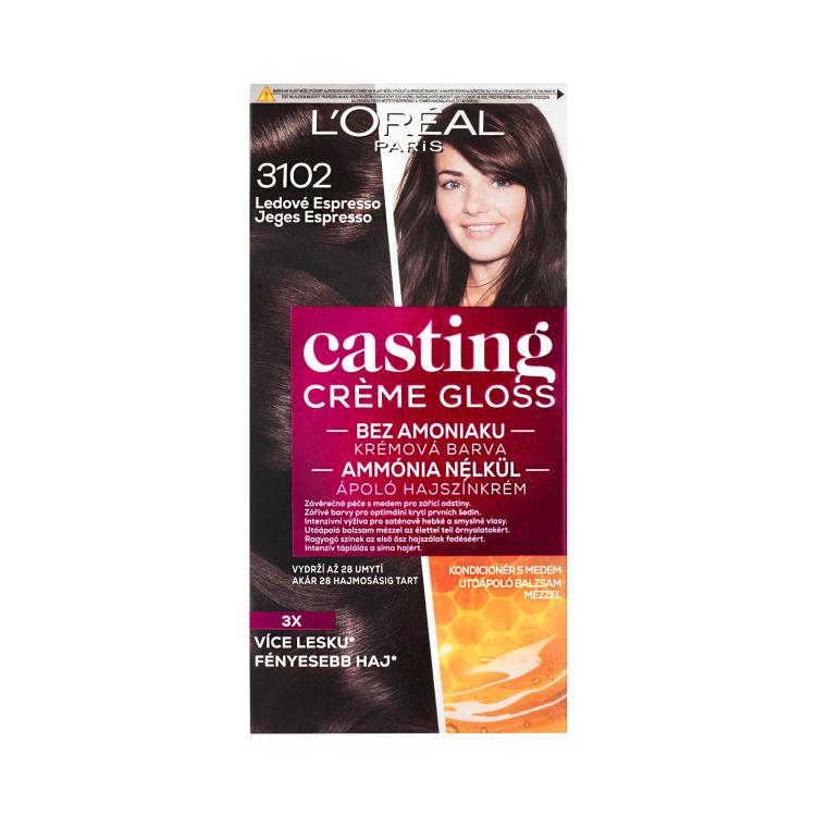 L&#039;Oréal Paris Casting Creme Gloss Боя за коса за жени 48 ml Нюанс 3102 Iced Espresso