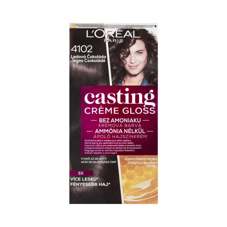 L&#039;Oréal Paris Casting Creme Gloss Боя за коса за жени 48 ml Нюанс 4102 Iced Chocolate