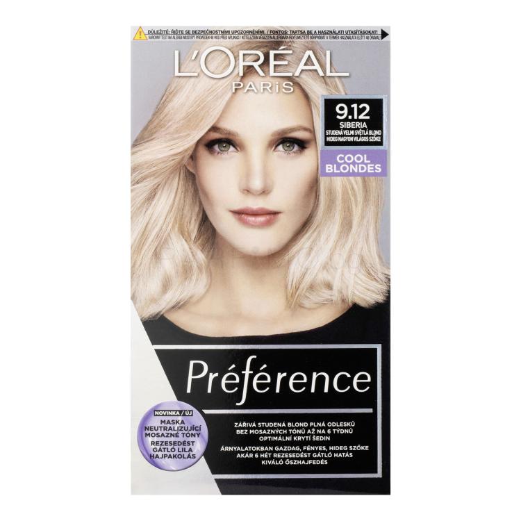 L&#039;Oréal Paris Préférence Cool Blondes Боя за коса за жени 60 ml Нюанс 9,12 Siberia