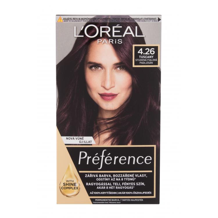L&#039;Oréal Paris Préférence Боя за коса за жени 60 ml Нюанс 4,26 Tuscany