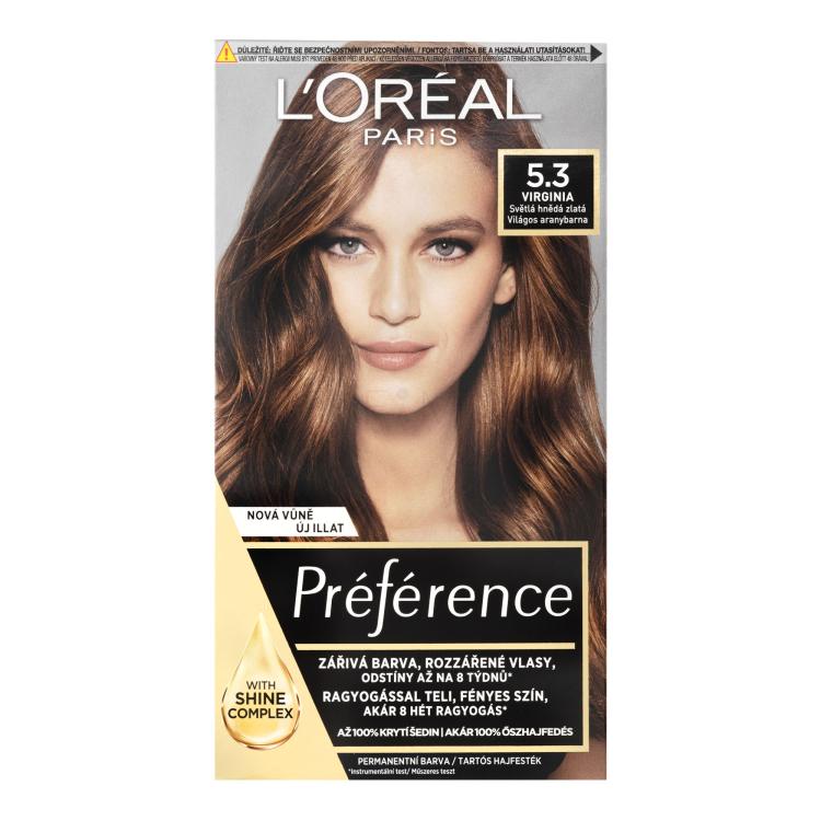 L&#039;Oréal Paris Préférence Боя за коса за жени 60 ml Нюанс 5,3 Virginia