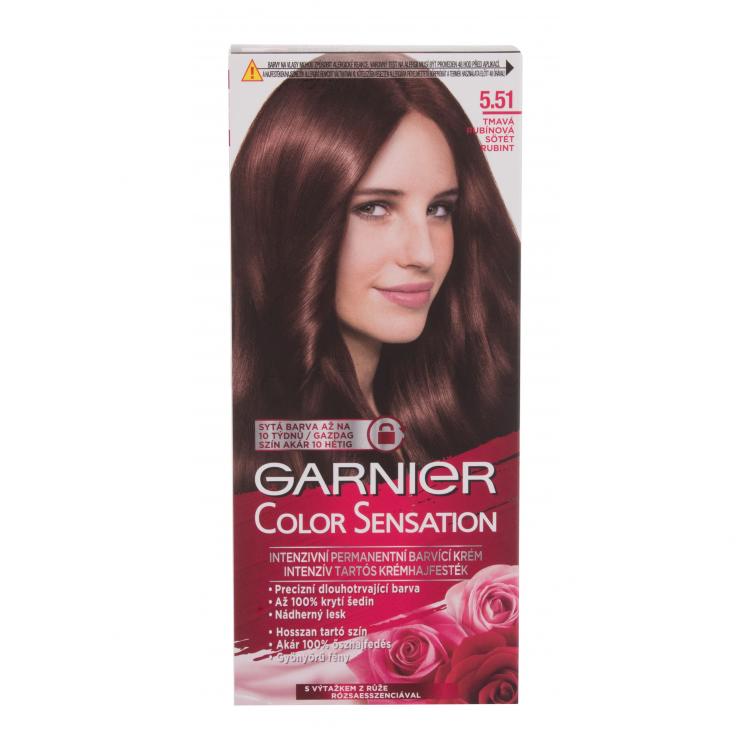 Garnier Color Sensation Боя за коса за жени 40 ml Нюанс 5,51 Dark Ruby