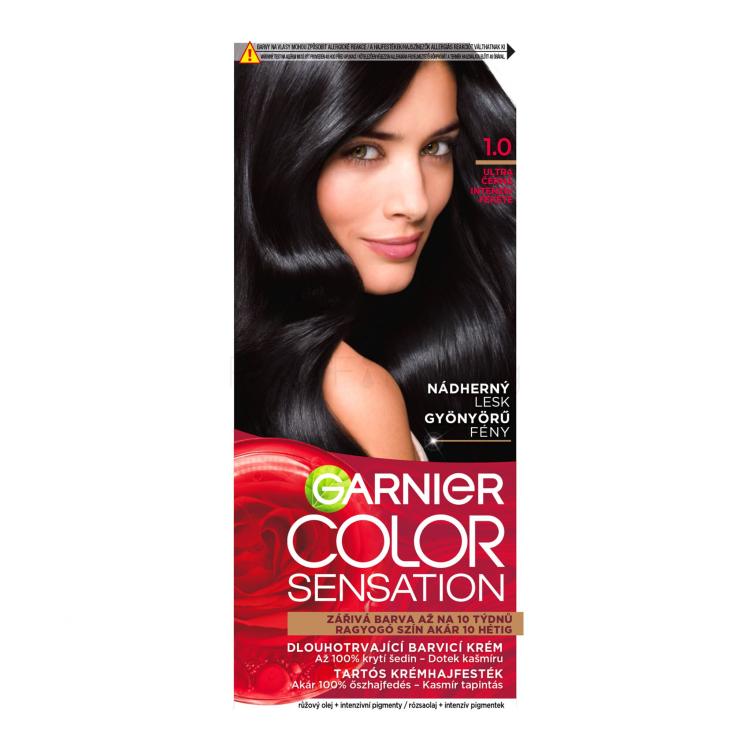 Garnier Color Sensation Боя за коса за жени 40 ml Нюанс 1,0 Ultra Onyx Black