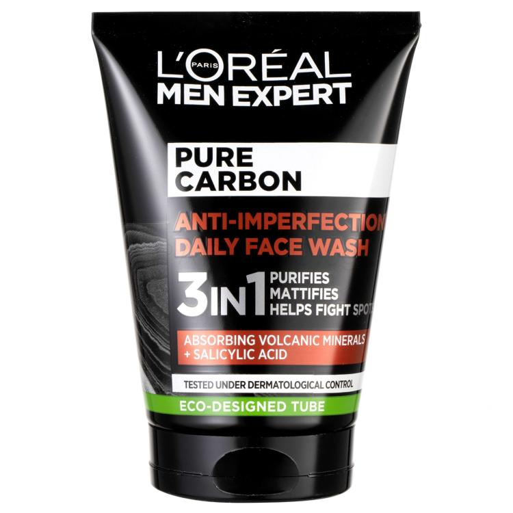 L&#039;Oréal Paris Men Expert Pure Carbon Anti-Imperfection 3in1 Почистващ гел за мъже 100 ml