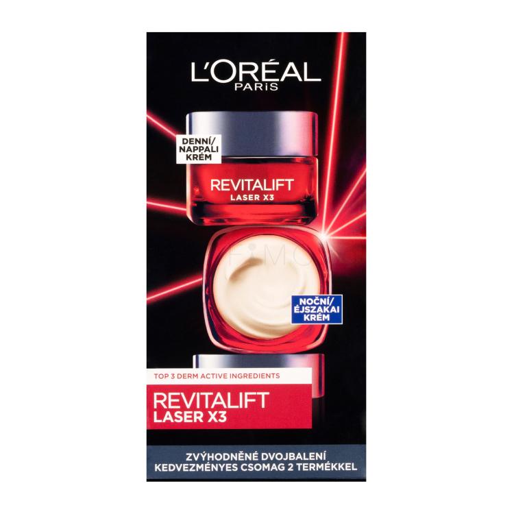L&#039;Oréal Paris Revitalift Laser X3 Day Cream Подаръчен комплект дневен крем за лице Revitalift Laser X3 50 ml + нощен крем за лице Revitalift Laser X3 50 ml
